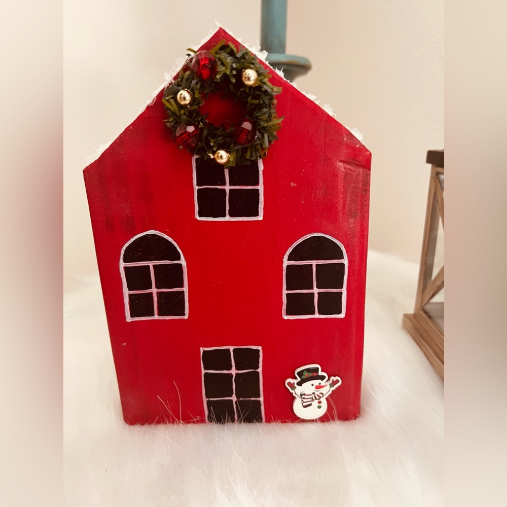 Christmas Handmade Wood House,Tiered Tray House decor,Farmhouse Decor,